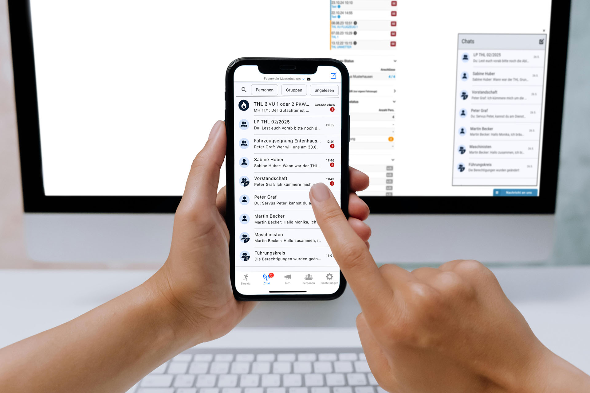 Sichere Kommunikation über integrierten Chat