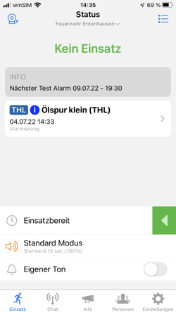 Info-Alarm in der App