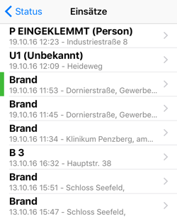 Liste der Einsätze