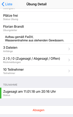 Detail einer Übung in der App