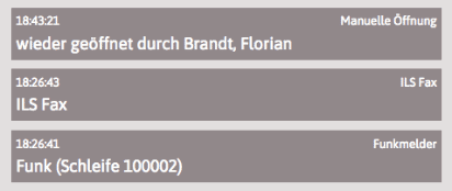 Beispielhafte Darstellung des Alarmierungen-Widgets