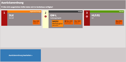 Ansicht einer festgelegten Ausrückanordnung