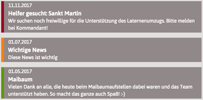 Beispielhafte Darstellung von unwichtigen, wichtigen und dringenden News