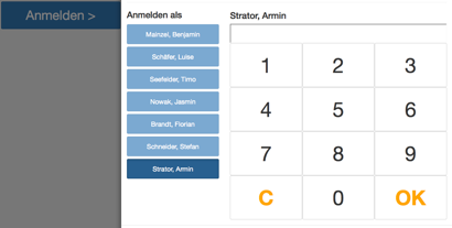 Anzeige des Login-Dialogs zum Wechseln einer Ansicht